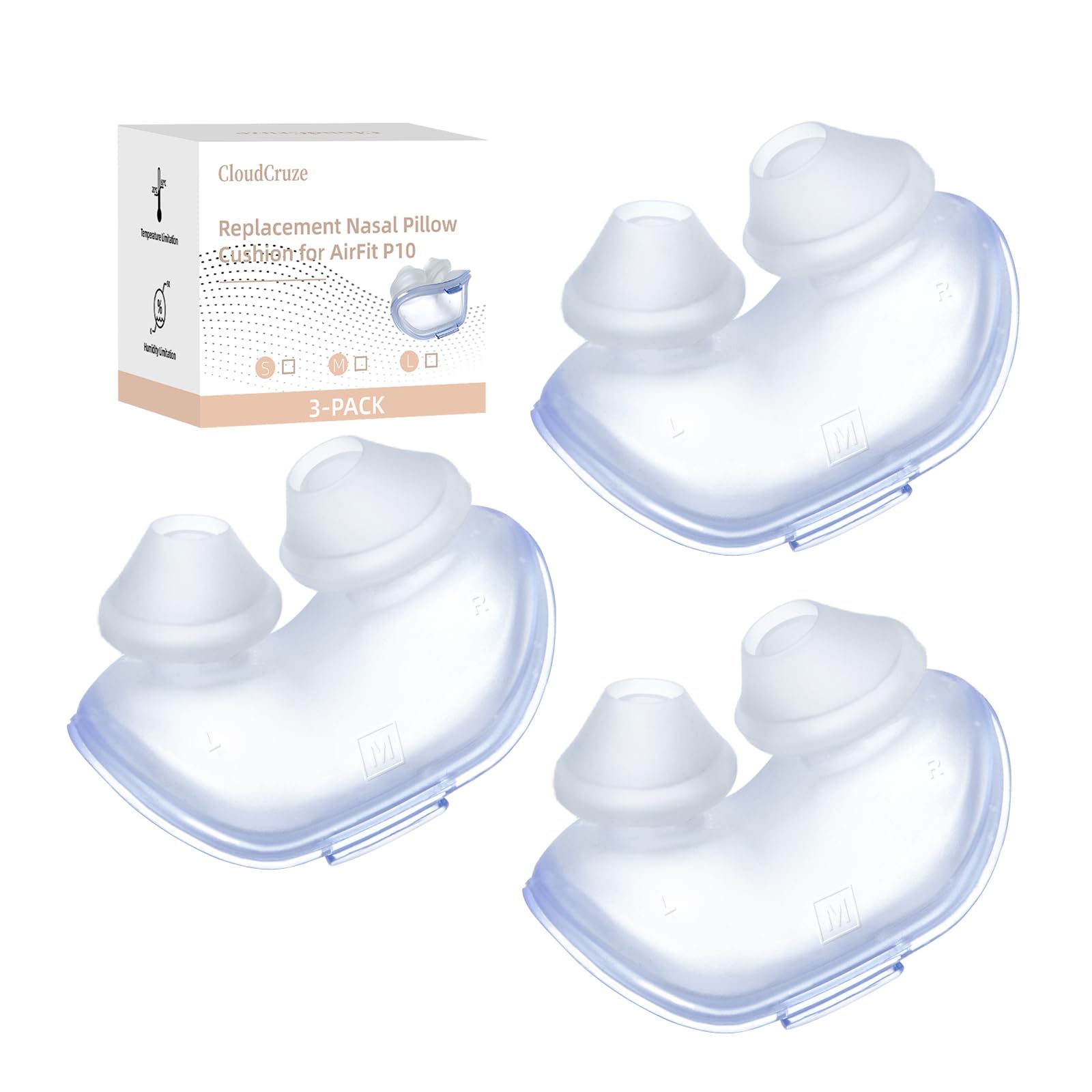 Cloudcruze replacement nasal pillow for AirFit P10 with secure seal