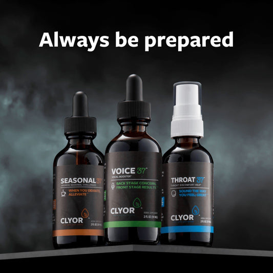 CLYOR Seasonal37 spray application helps keep voice clear during cold seasons
