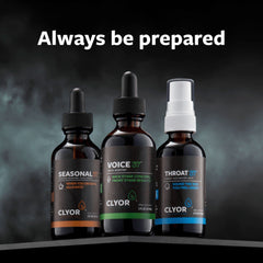 CLYOR Seasonal37 spray application helps keep voice clear during cold seasons