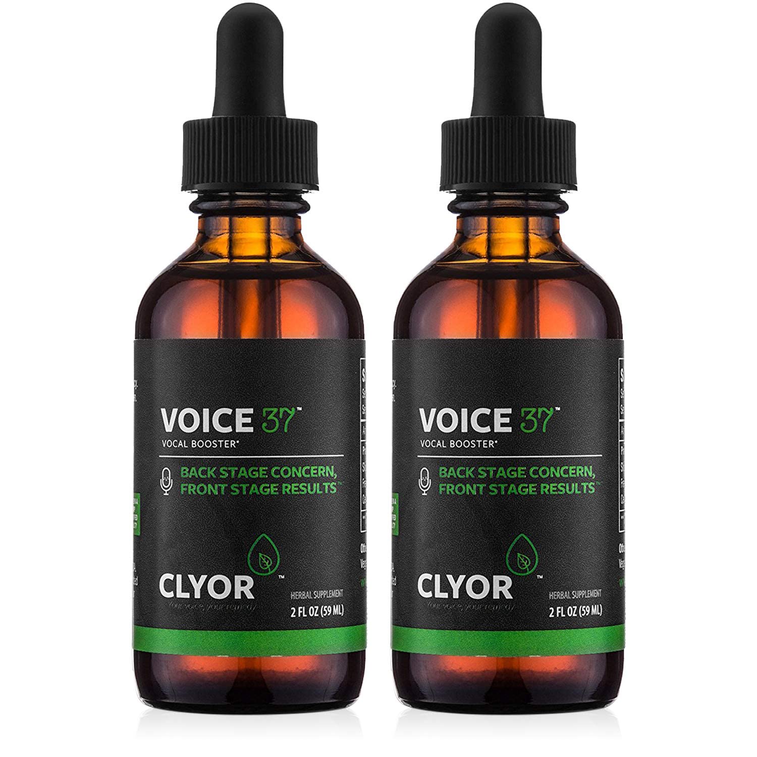 CLYOR Voice37 bottle front view for natural vocal support