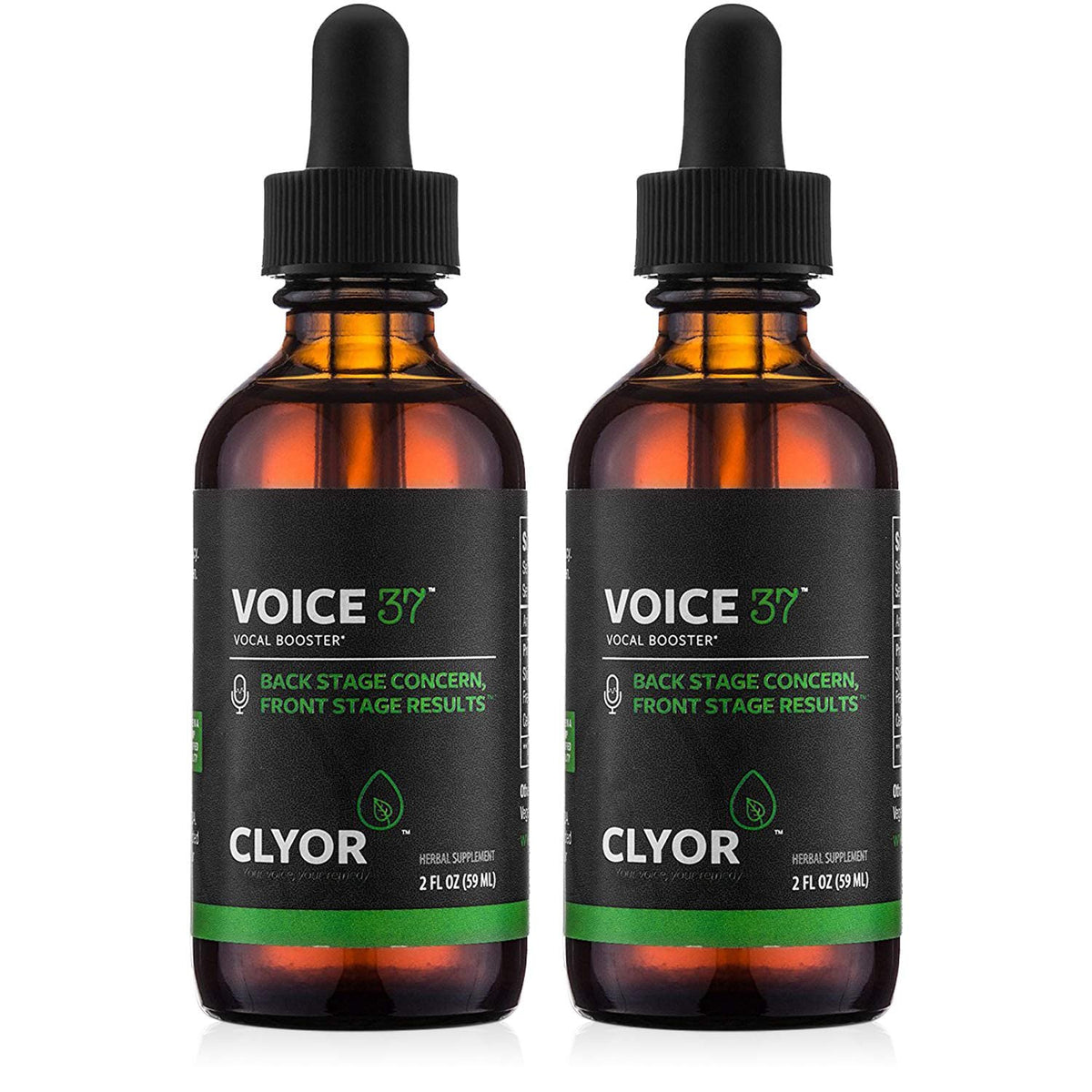 CLYOR Voice37 bottle front view for natural vocal support