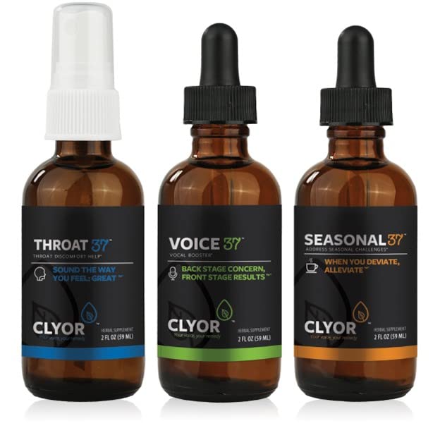 CLYOR Voice37 bottle pour supports smooth vocal application for performance readiness