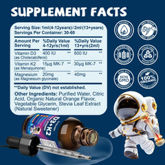 CnCHEF D3K2 kids contents bottle evokes easy daily supplementation routine.