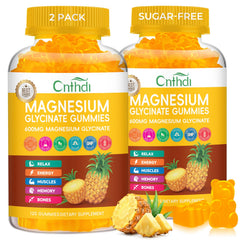 CNFHDI Magnesium Glycinate Gummies bottle front for nightly relaxation.