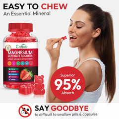 CNFHDI magnesium glycinate gummies vegan-gluten-free icon indicates dietary friendly option.
