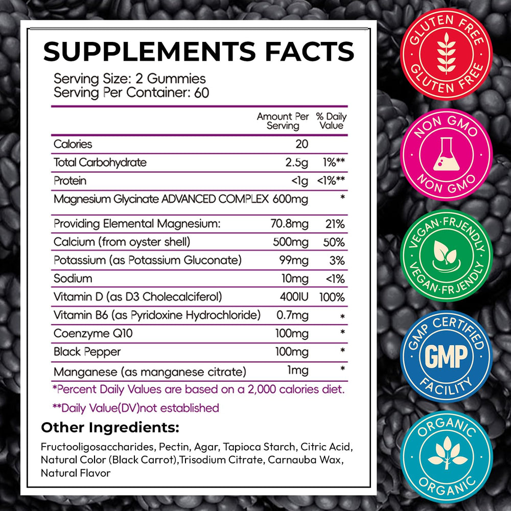 CNFHDI Blackberry flavor gummies, easy chew for stress relief and better sleep.