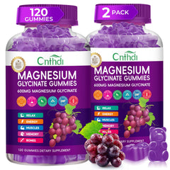 CNFHDI magnesium glycinate gummies in a jar for convenient nightly support.