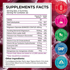 CNFHDI magnesium glycinate gummies label shows gluten-free and vegan-friendly formula.