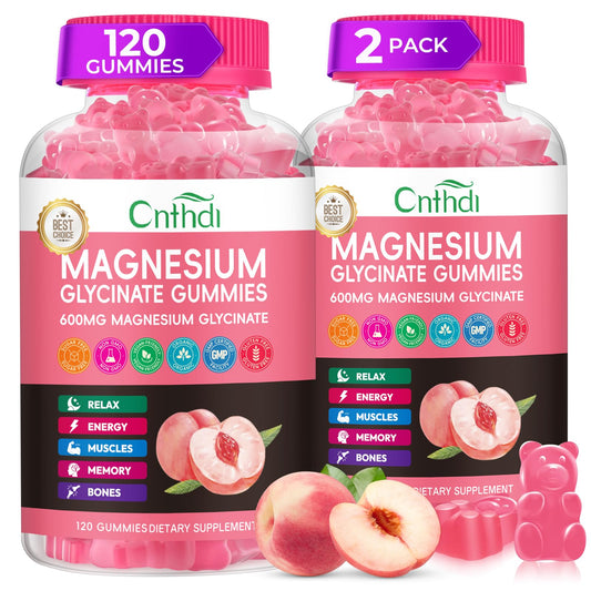 CNFHDI magnesium glycinate gummies with peach flavor for a relaxed evening routine