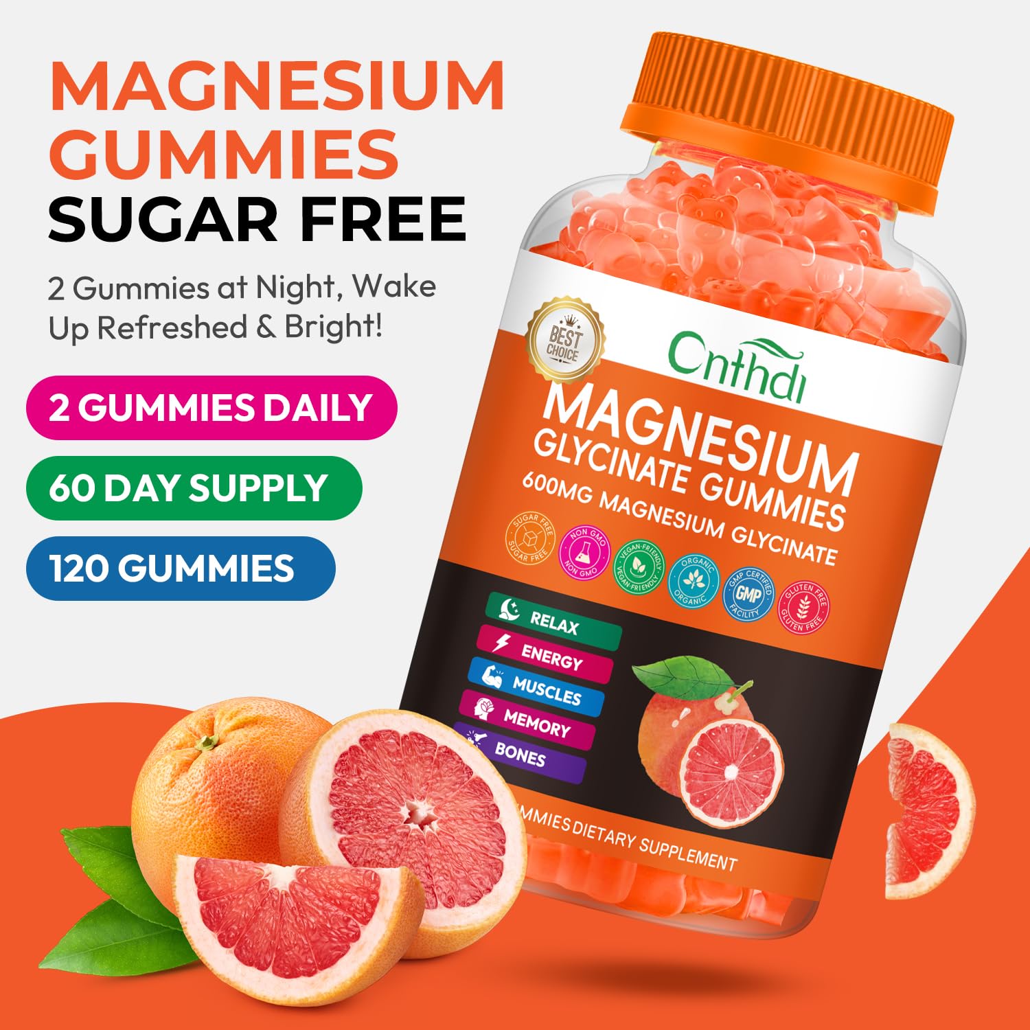 CNFHDI grapefruit-flavored gummies offer a sugar-free option for daily use.