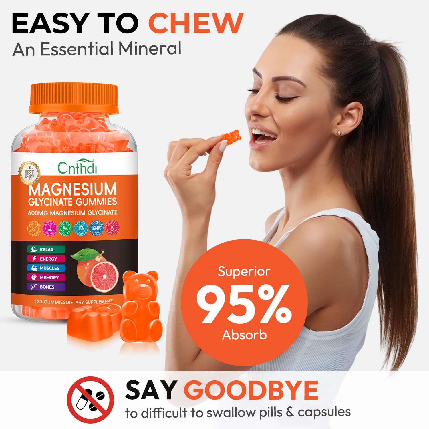 CNFHDI vegan and gluten-free gummies suitable for various diets.
