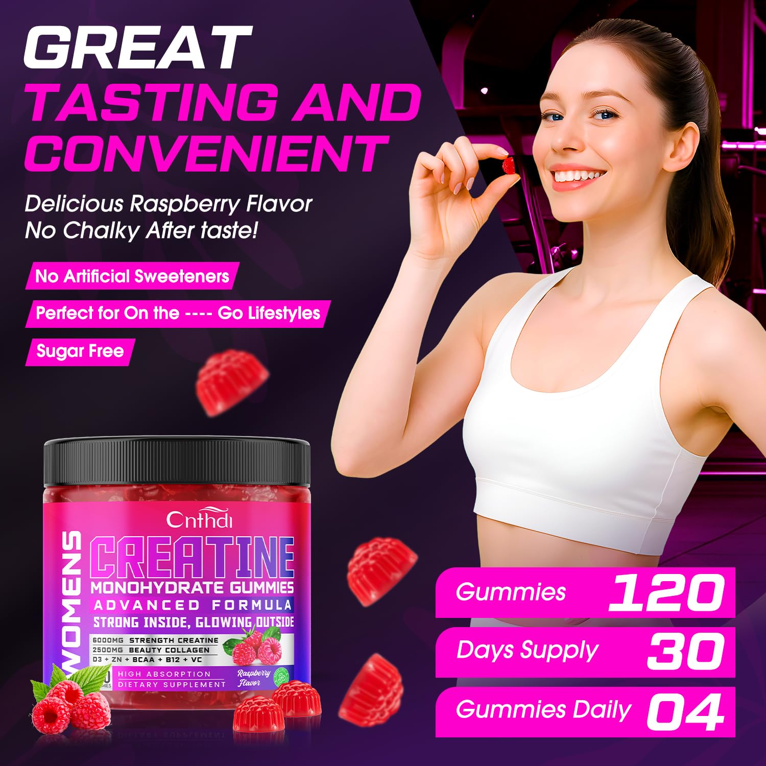 Gluten-free badge on CNFHDI gummies packaging for allergen-conscious shoppers
