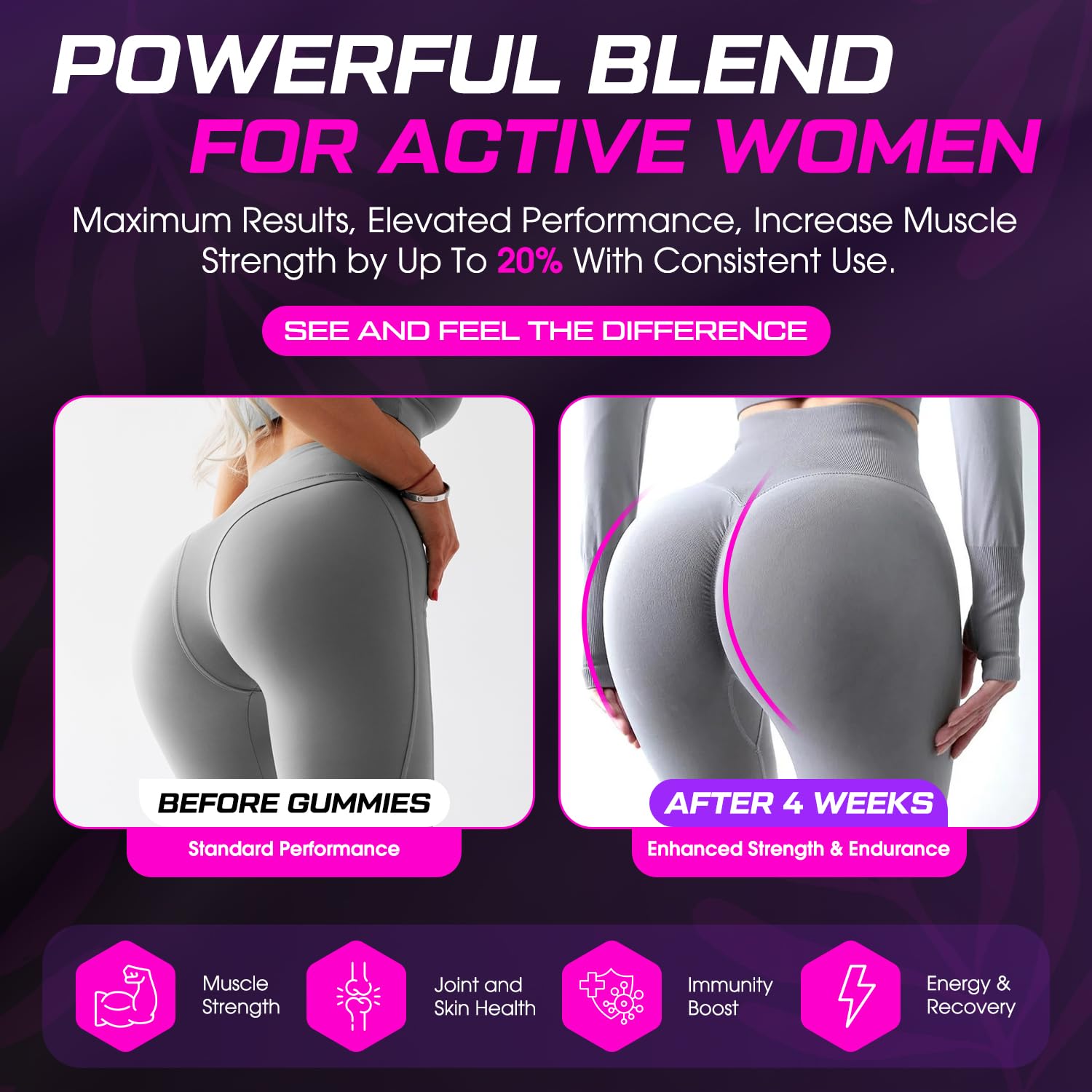 Ingredients label on CNFHDI creatine gummies highlighting collagen and BCAA blends