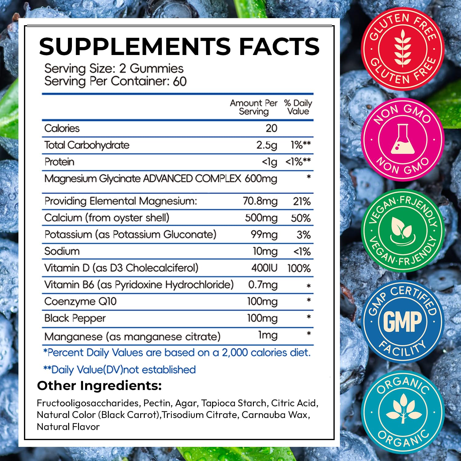 CNFHDI sugar-free blueberry gummies close-up, tasty and tummy-friendly.