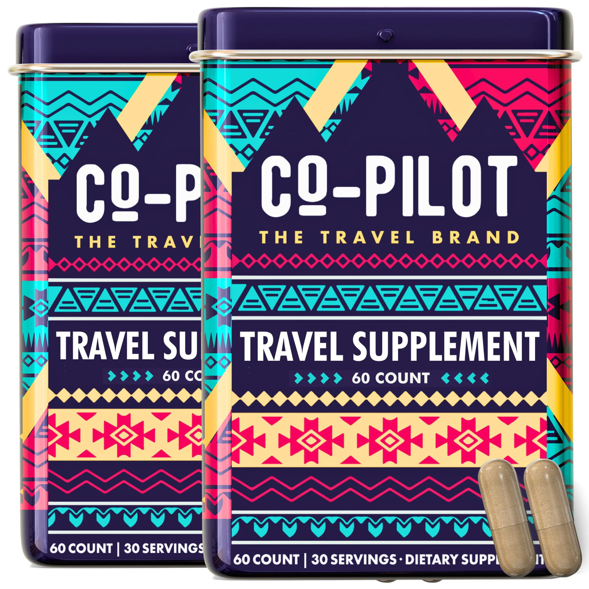 Co-Pilot jet lag remedy pills for travelers staying alert on long flights