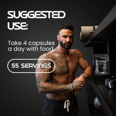 COURA MENS TESTO BOOSTER lifestyle image showing sustained activity and workouts