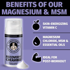 Coach Soak magnesium lotion being applied to arm for quick muscle relief.