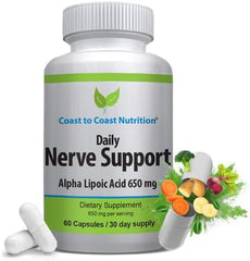Coast to Coast Nutrition Nerve Support bottle front view for daily nerve comfort