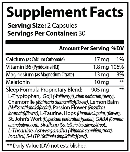 Coast to Coast Nutrition Sleep Support capsules closeup highlights easy nightly use.