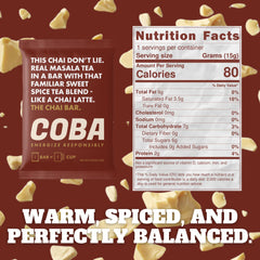 COBA caffeinated coffee chocolate bar Matcha flavor with antioxidant-rich notes