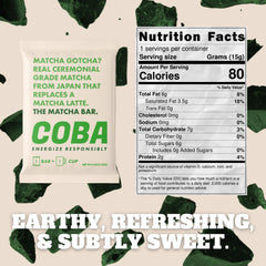 COBA matcha bar with antioxidant-rich flavor for focus