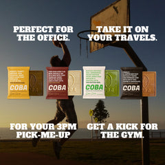COBA packaging image highlights convenient 20-bar bundle for daily on-the-go fueling.