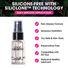 COCO CHEMISTRY Cocolube massage glide image demonstrates silky, easy spread