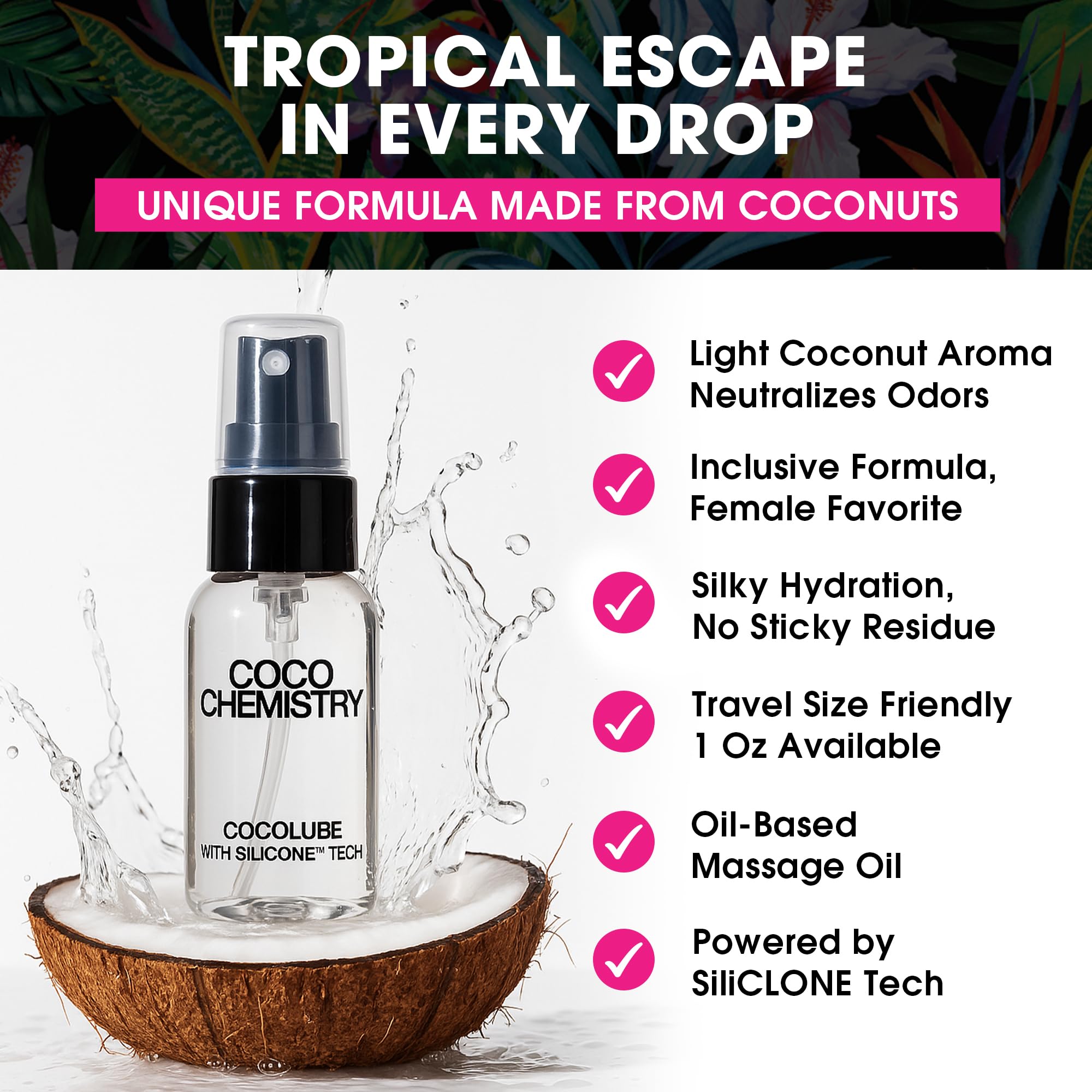 COCO CHEMISTRY Cocolube travel-size 4oz bottle fits journeys and trips