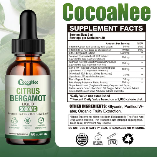 CocoaNee bergamot extract close-up highlighting signature active compounds for antioxidant support.