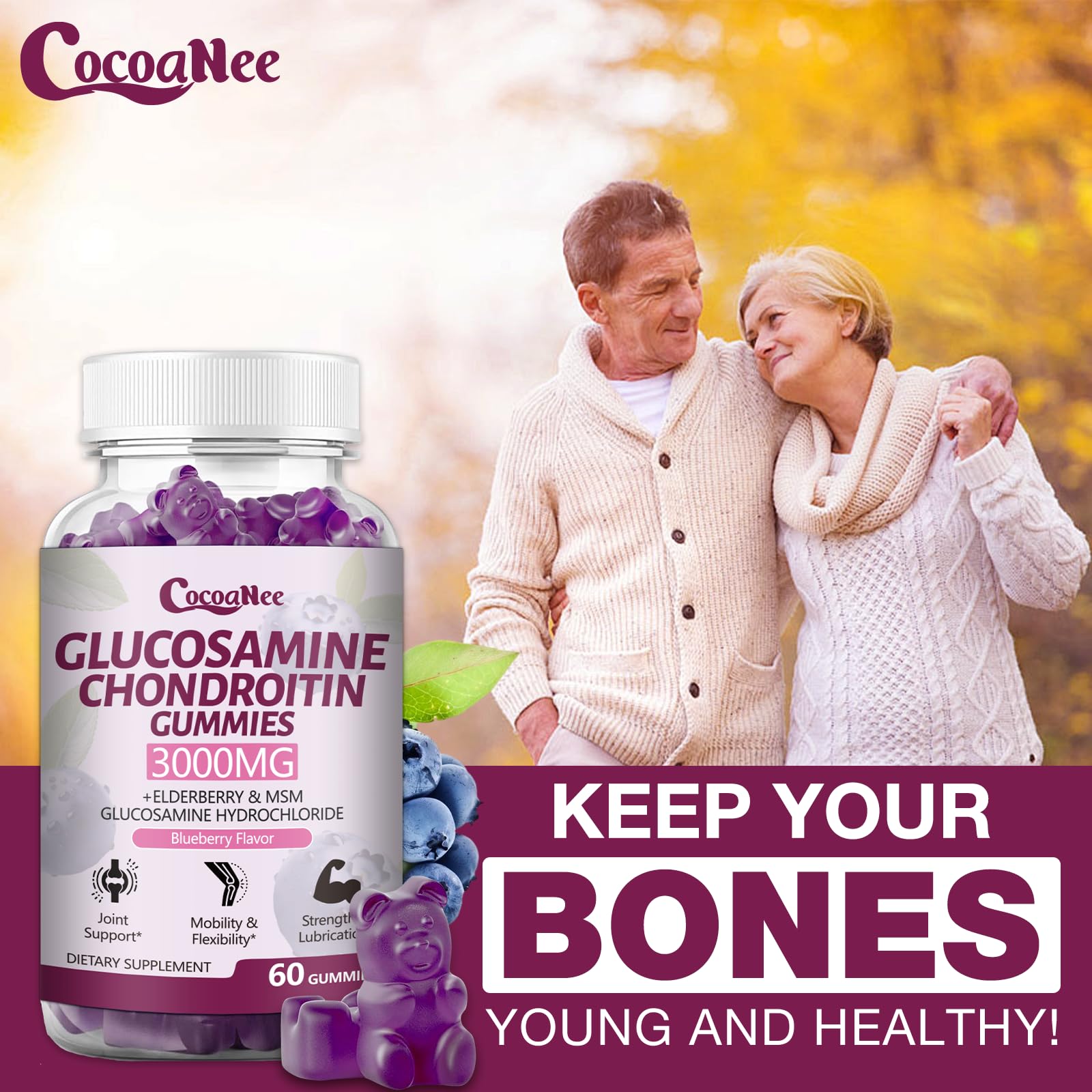 CocoaNee bottle designed for adults seeking daily joint care.