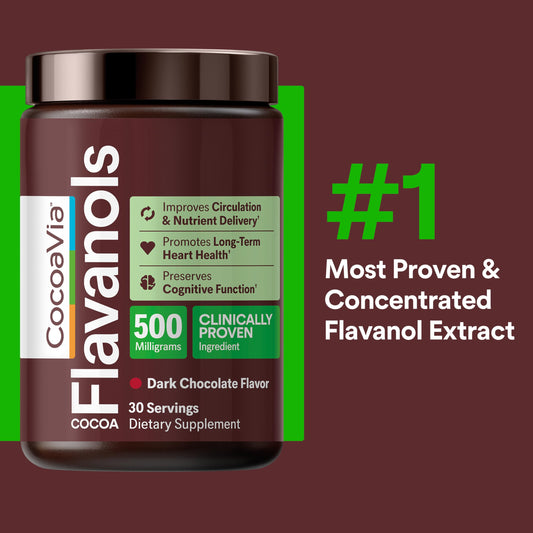 CocoaVia 500mg flavanols per scoop ready for daily use to support circulation