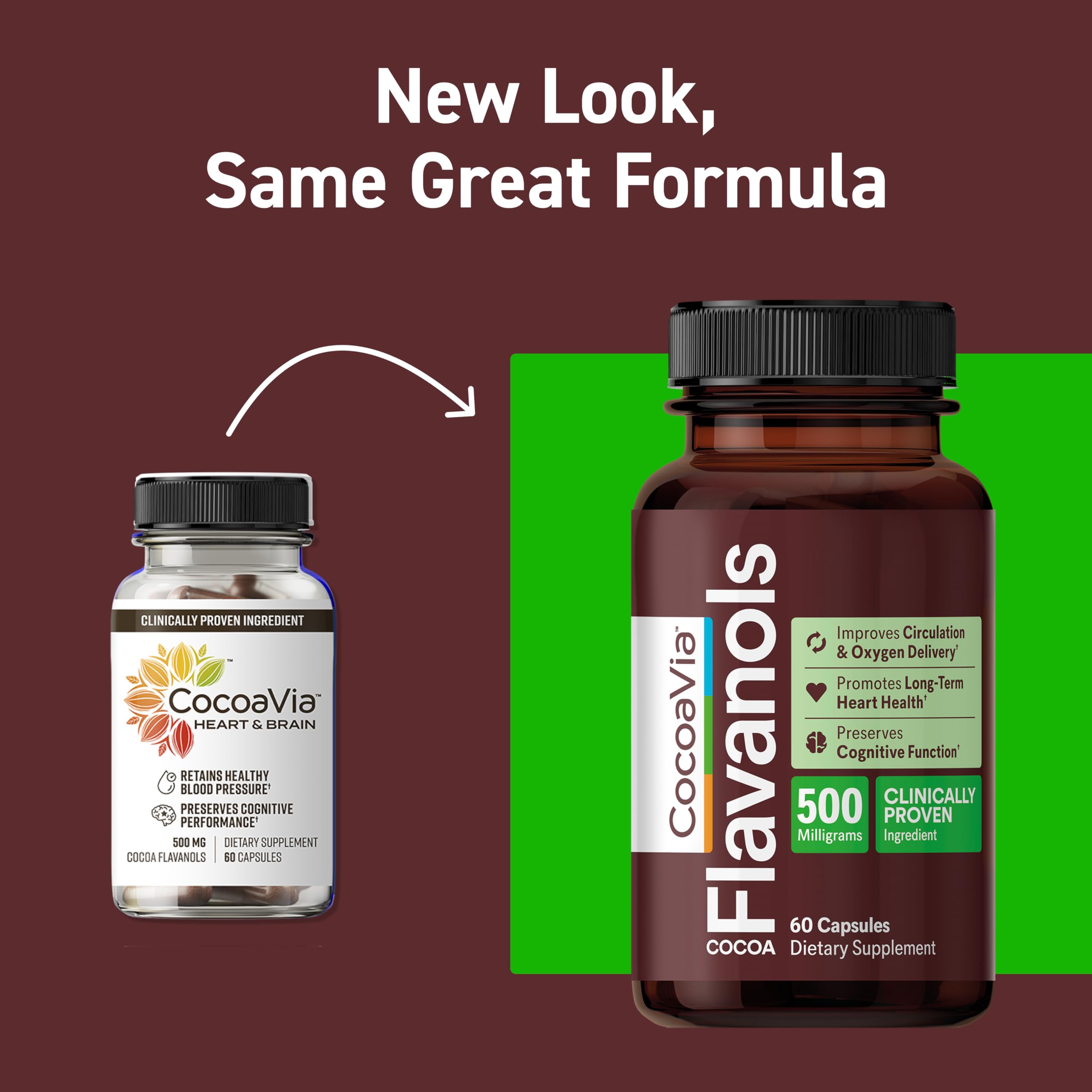 CocoaVia capsules close-up for daily energy and focus.