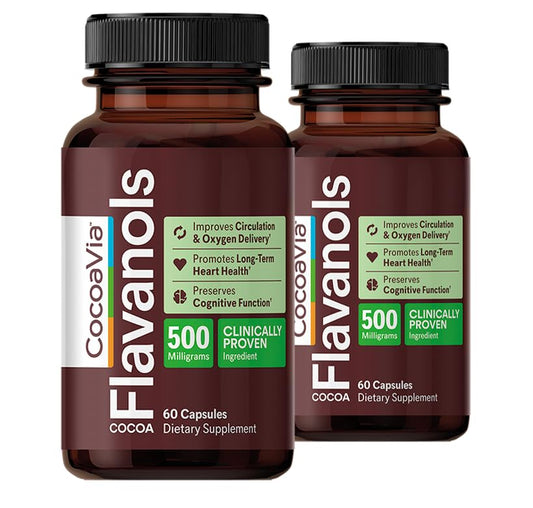 CocoaVia Cardio Health bottle showing a 60-day supply for heart support
