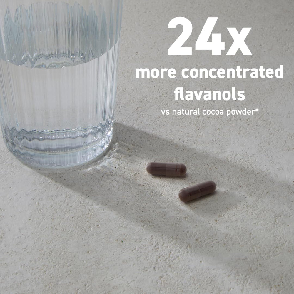 CocoaVia dark chocolate tone packaging conveys premium quality