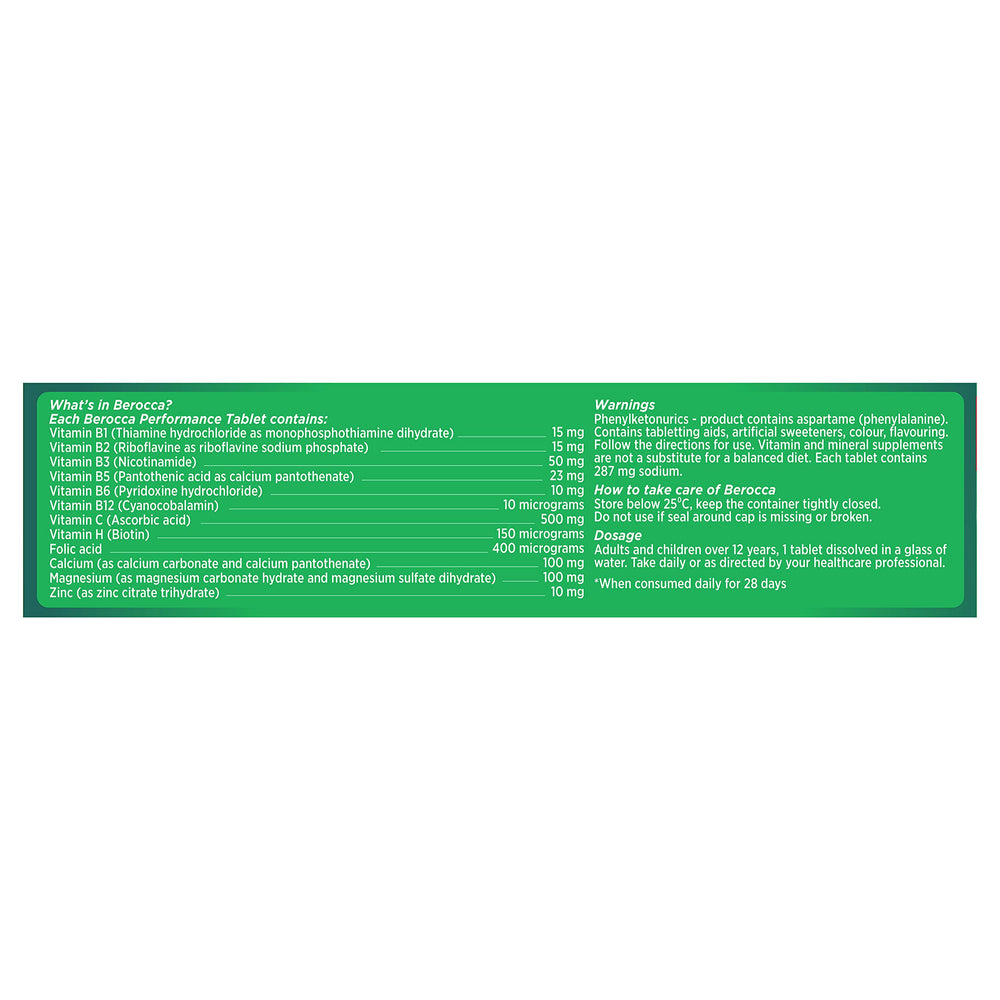 CoCoCherry Berocca Performance caffeine-free emblem indicating stimulant-free option