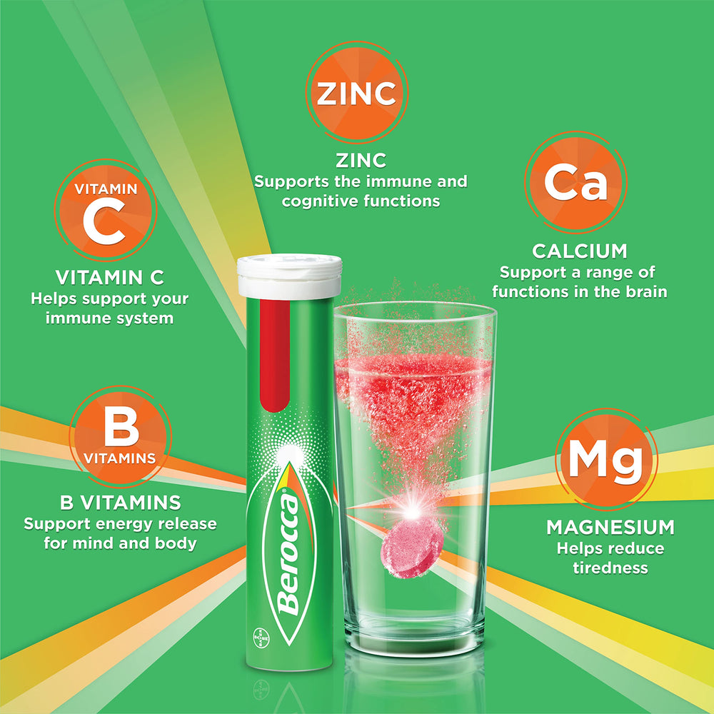 CoCoCherry Berocca Performance ingredient label highlighting vitamins and minerals