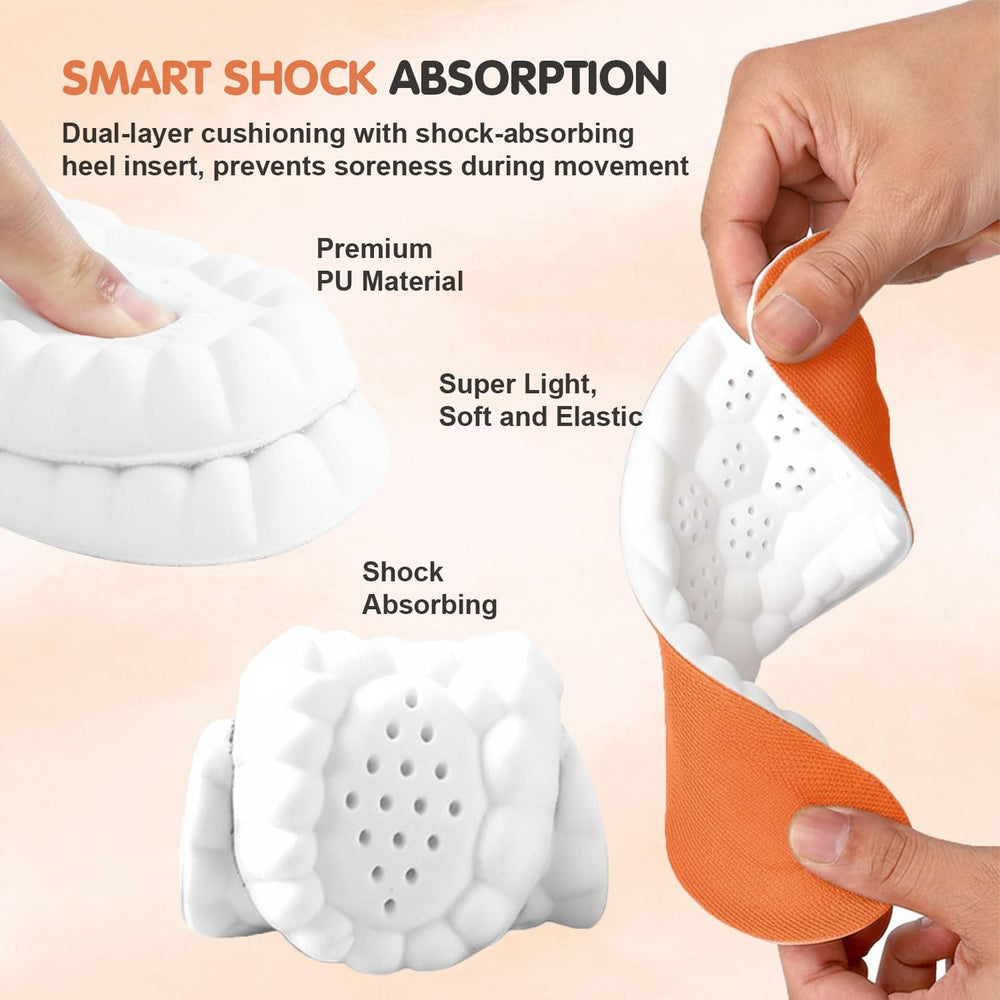 Cocwaus Steppers arch-support insoles stabilize feet with deep heel cup for better posture