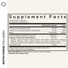 Codeage Biotin Marine Collagen capsules closeup – convenient daily use.