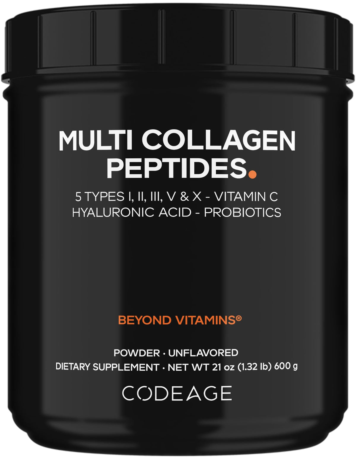 Codeage Black Edition bottle pour for easy on-the-go collagen addition to beverages.