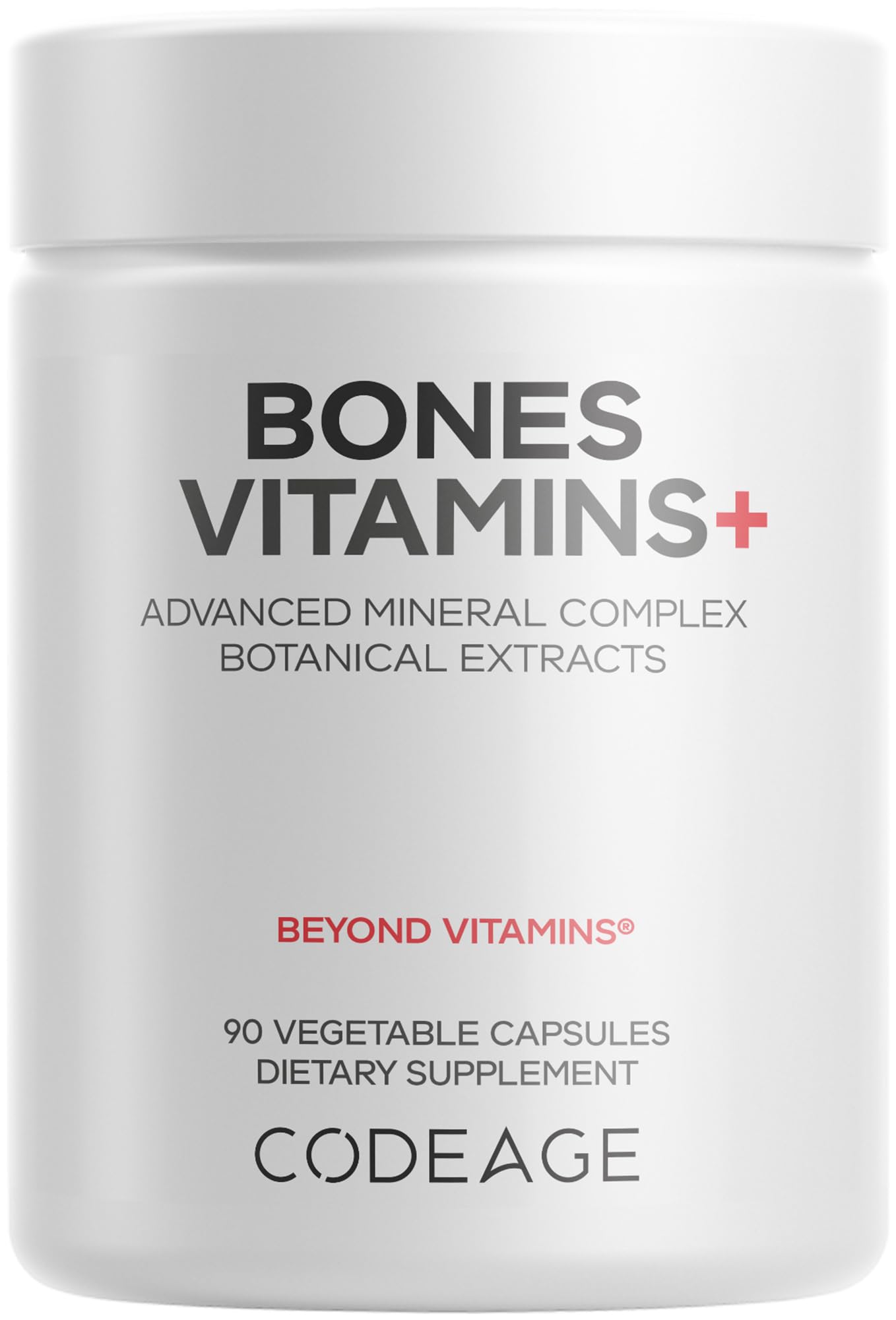 Codeage Bones Vitamins+ bottle front for daily bone support.