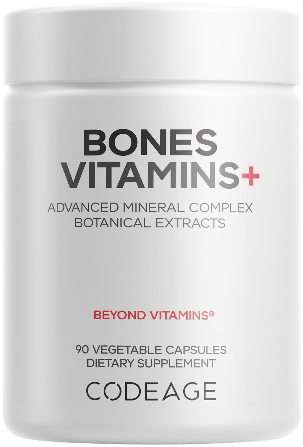 Codeage Bones Vitamins+ bottle front for daily bone support.
