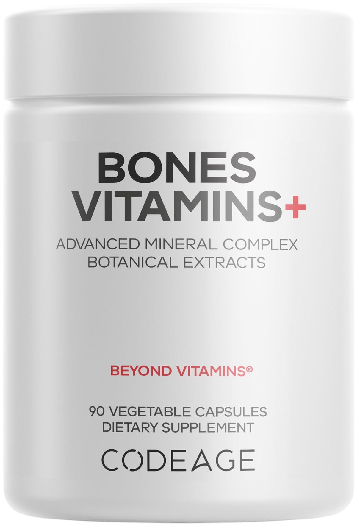 Codeage Bones Vitamins+ bottle front for daily bone support.