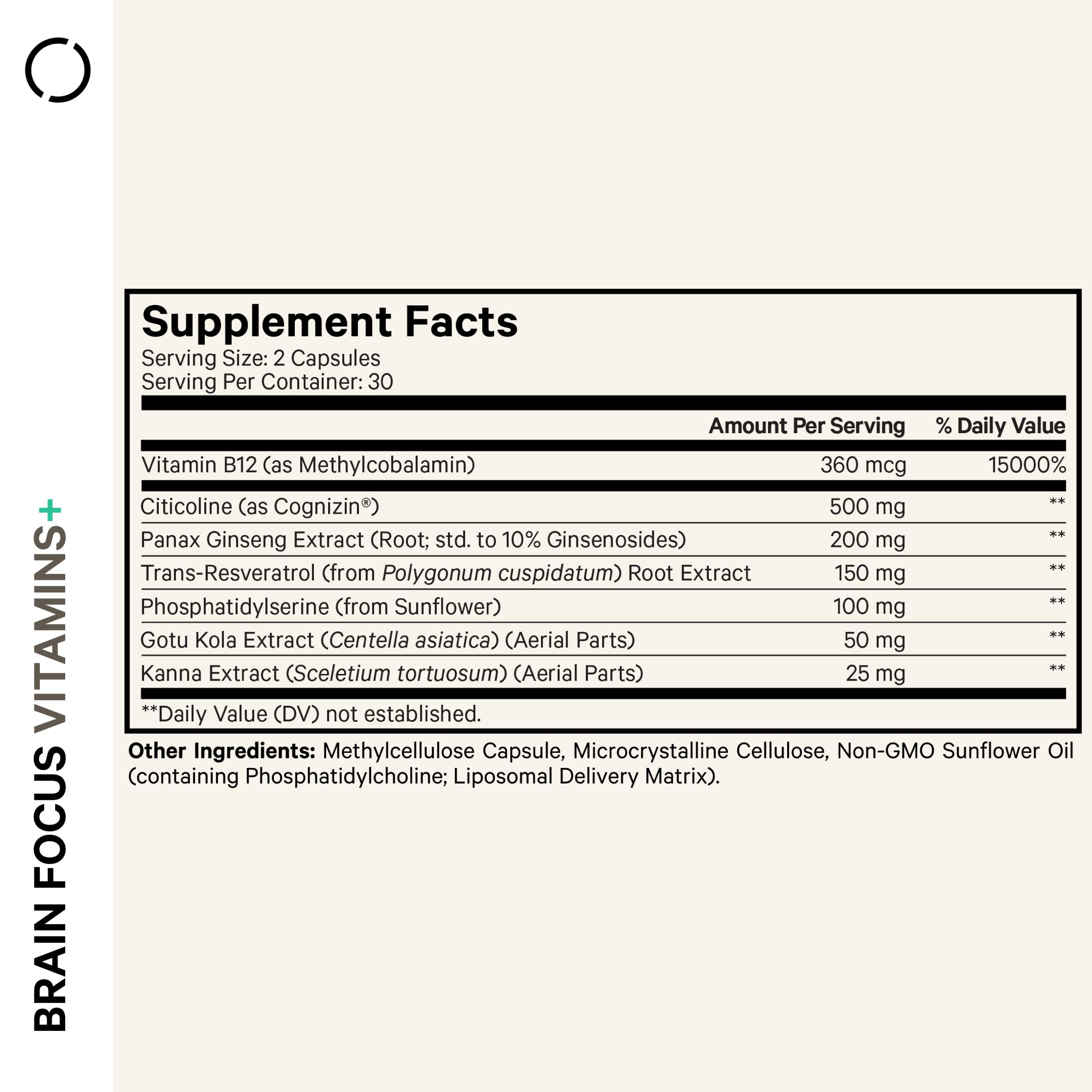 Closeup of Codeage Brain Focus capsules for mental clarity on busy days.