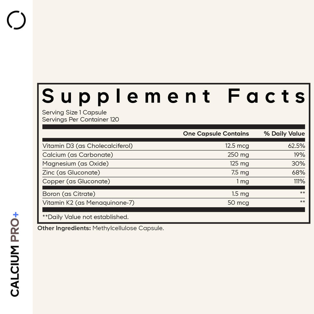 Codeage Calcium Pro+ capsules close-up for easy swallowing.