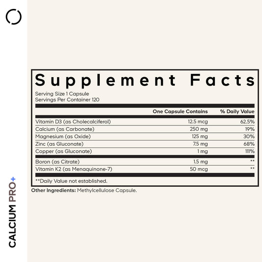 Codeage Calcium Pro+ capsules close-up for easy swallowing.