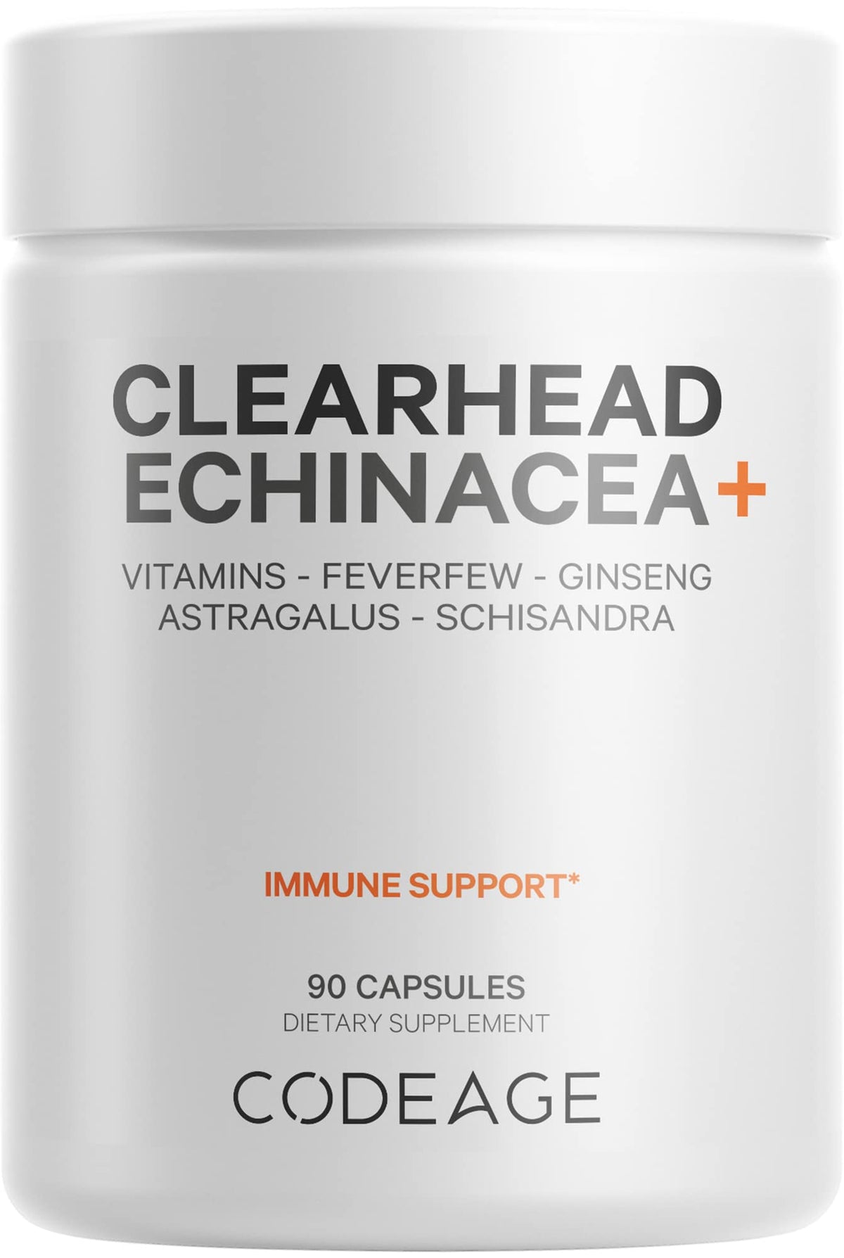 Codeage Clearhead bottle front showing vegan capsules for convenient daily wellness.