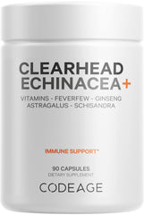 Codeage Clearhead bottle front showing vegan capsules for convenient daily wellness.