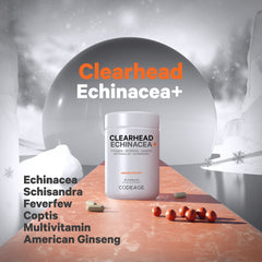 Codeage Clearhead capsules side view for easy daily dosing.