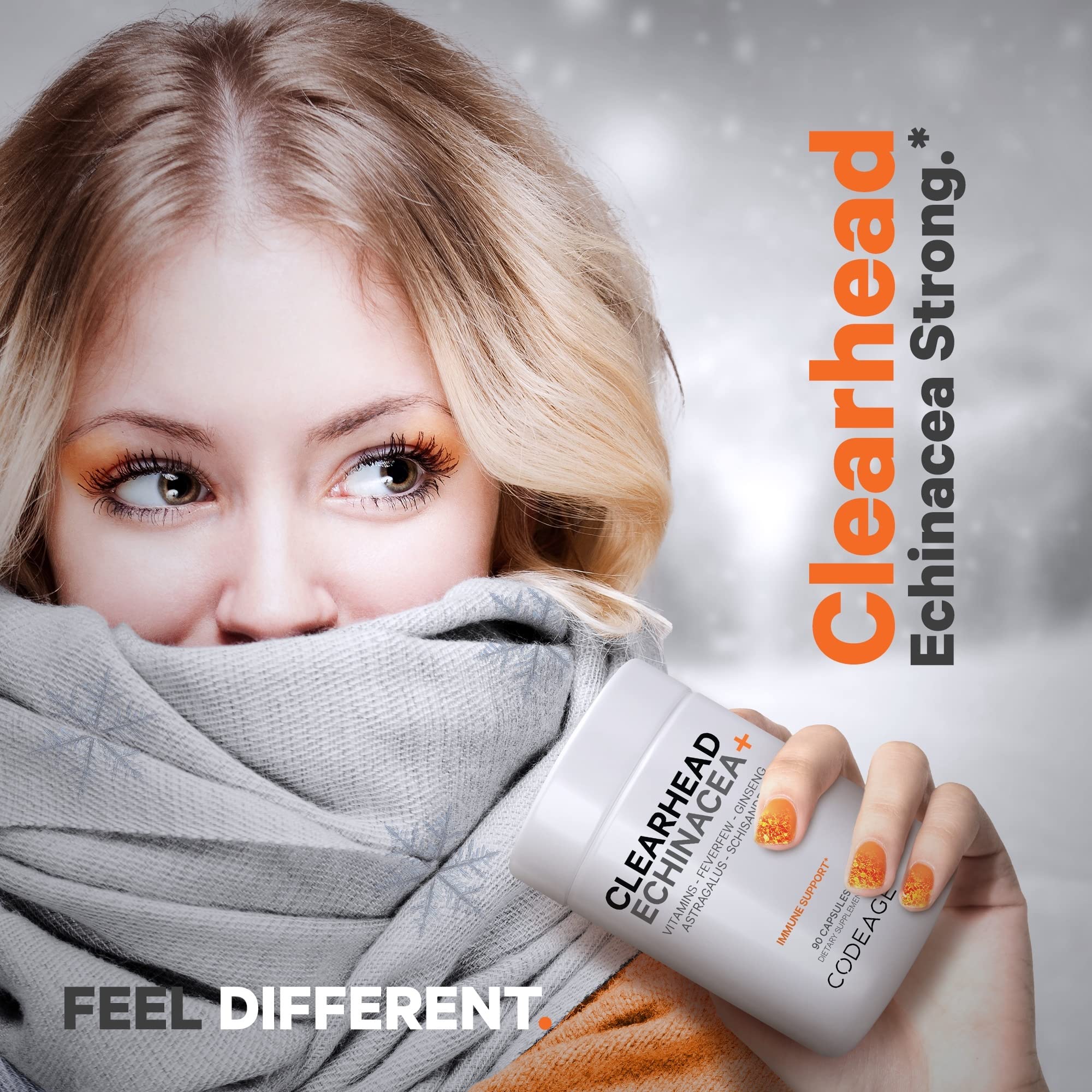 Codeage Clearhead ingredients panel highlights broad botanicals.