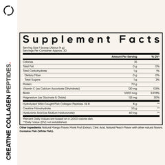 Codeage Creatine Collagen Peptides label closeup highlighting high-quality ingredients.